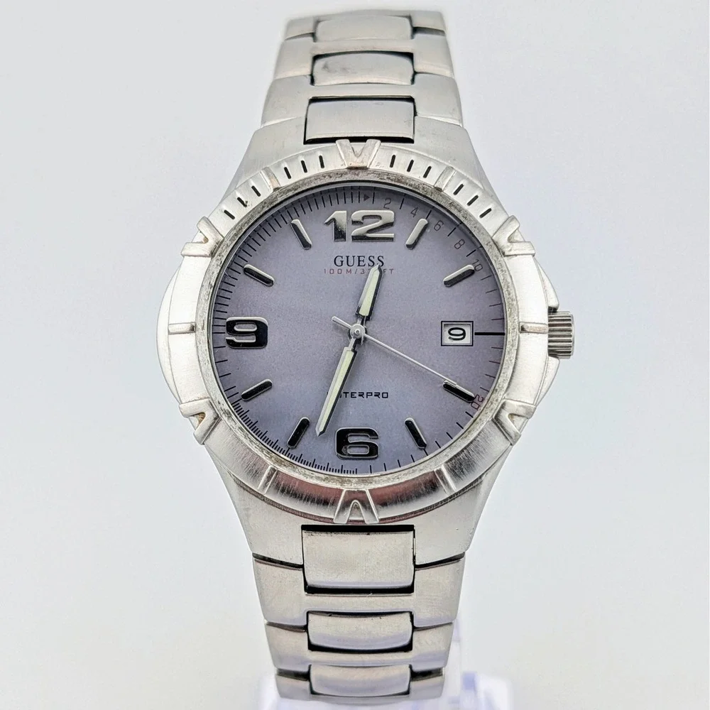 Guess Waterpro 100M Blue-Lilac Dial Stainless Steel Date Men's Watch G65079G